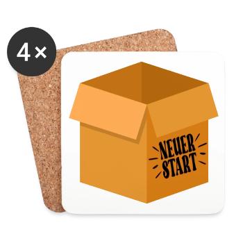 NEUER START - ABSCHIEDSGESCHENKE KARTON - Untersetzer (4er-Set) - Weiß - Vorne