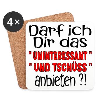 TSCHÜSS ABSCHIED SPRUCH - Untersetzer (4er-Set) - Weiß - Vorne