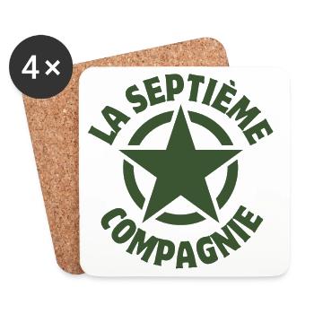 la septième compagnie, film culte, militaire - Dessous de verre (lot de 4) - blanc - Devant