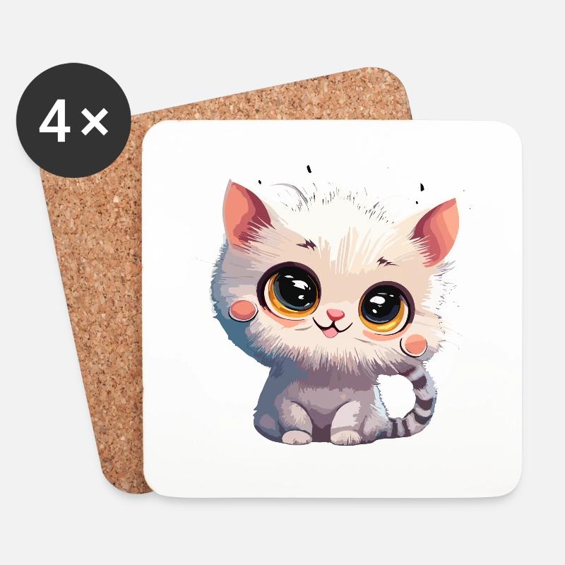 Cute white kitten - Coasters (set of 4) - white