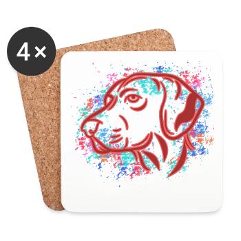 Dog Favorite Pet Pets Cuddly Toy - Coasters (set of 4) - white - Front