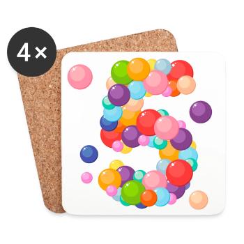 I am 5 years old, birthday 5 years, 5 years old - Coasters (set of 4) - white - Front