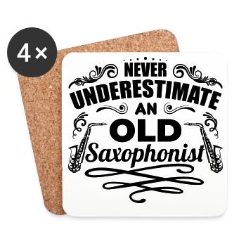 Saxophonist Grandfather - Coasters (set of 4) - white - Front