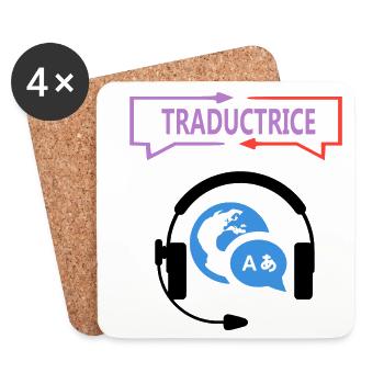 Traductrice - Dessous de verre (lot de 4) - blanc - Devant
