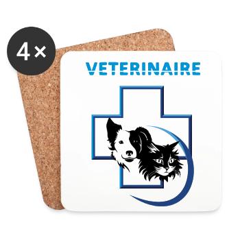 Vétérinaire - Dessous de verre (lot de 4) - blanc - Devant