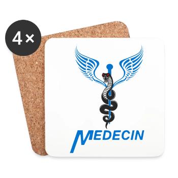 Médecin - Dessous de verre (lot de 4) - blanc - Devant