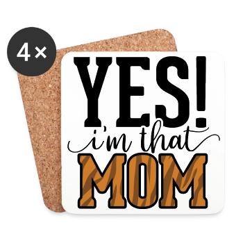 Beste Mama aller Zeiten - Ja! Ich bin diese Mama! - Untersetzer (4er-Set) - Weiß - Vorne