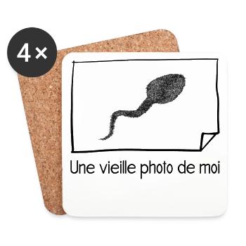 Une vieille photo de moi - Dessous de verre (lot de 4) - blanc - Devant