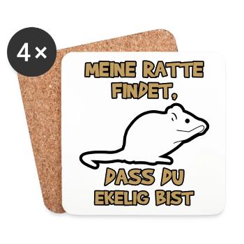 Ratte Statement Haustiere Tiere Schoßtier - Untersetzer (4er-Set) - Weiß - Vorne