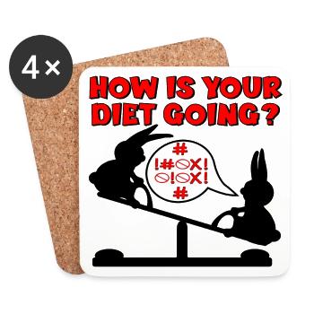 COMMENT VA LE RÉGIME - LAPINS DRÔLE - Dessous de verre (lot de 4) - blanc - Devant