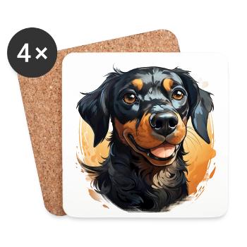 Cute Dog Design - Animals, Joy, Love - Coasters (set of 4) - white - Front