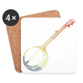 Vintage Banjo Skizze - Untersetzer (4er-Set) - Weiß - Vorne