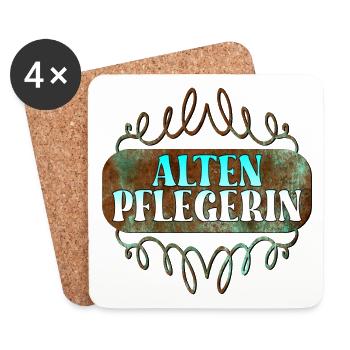 Altenpflegerin Altenheim Pflege Pflegefachkraft - Untersetzer (4er-Set) - Weiß - Vorne