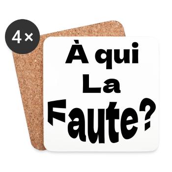 À qui la faute - Dessous de verre (lot de 4) - blanc - Devant