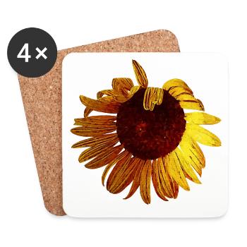 sommerliche blume, tolle pflanzen - Untersetzer (4er-Set) - Weiß - Vorne