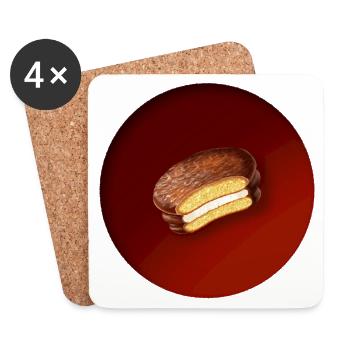 Un délicieux biscuit au chocolat - Dessous de verre (lot de 4) - blanc - Devant