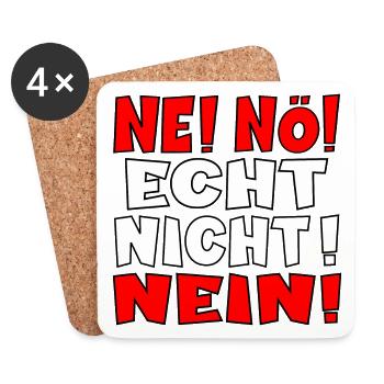 NEIN SAGEN ABLEHNUNGSSPRÜCHE - Untersetzer (4er-Set) - Weiß - Vorne