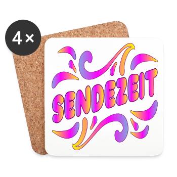SENDEZEIT - Untersetzer (4er-Set) - Weiß - Vorne