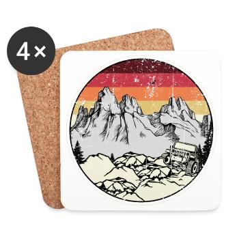 Retro Ridge Offroad Adventure - Coasters (set of 4) - white - Front
