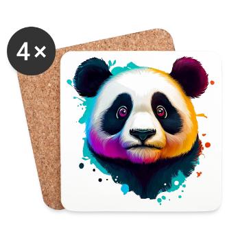 Panda - Untersetzer (4er-Set) - Weiß - Vorne