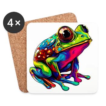 Grenouille - Dessous de verre (lot de 4) - blanc - Devant