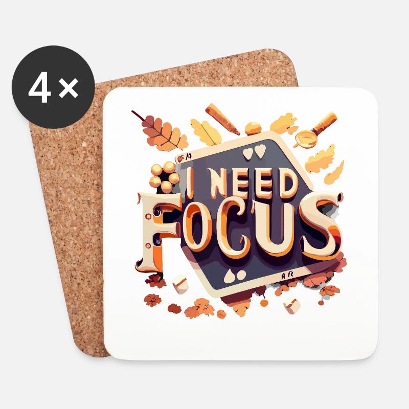 I need focus - Coasters (set of 4) - white