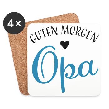 Guten Morgen Opa - Untersetzer (4er-Set) - Weiß - Vorne