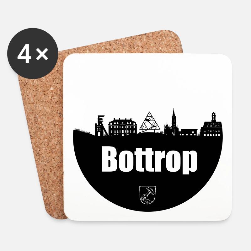 Bottrop Transparenz Skyline - Untersetzer (4er-Set) - Weiß