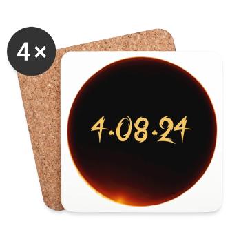 Solar Eclipse 2024 - Coasters (set of 4) - white - Front