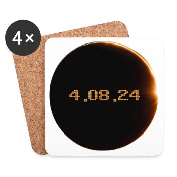 Solar Eclipse 2024 - Coasters (set of 4) - white - Front