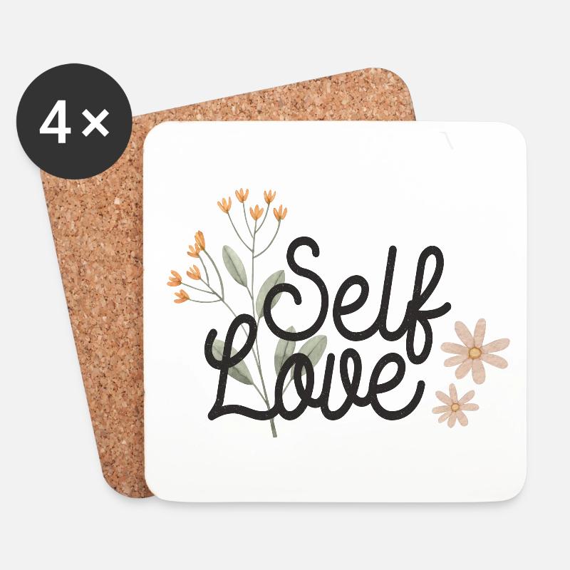 Selbstliebe - Untersetzer (4er-Set) - Weiß