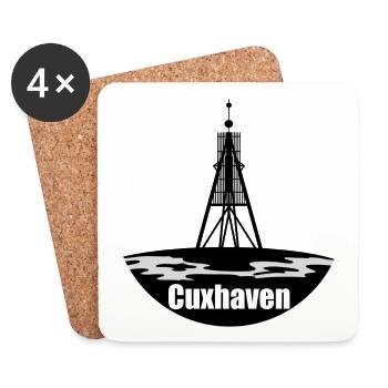 Cuxhaven Transparenz Skyline - Untersetzer (4er-Set) - Weiß - Vorne