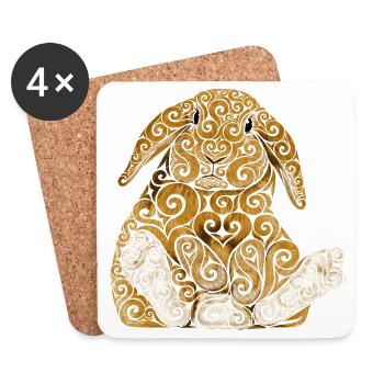 Lambkin tourbillonnant - Dessous de verre (lot de 4) - blanc - Devant