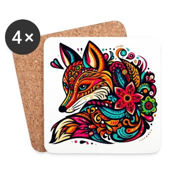 Fuchs - Untersetzer (4er-Set) - Weiß - Vorne