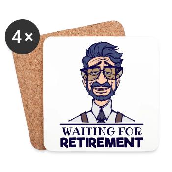 Retraite Retraité Senior Pensioner Pension Liberté - Dessous de verre (lot de 4) - blanc - Devant