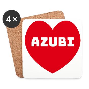 Herz Azubi rot - Untersetzer (4er-Set) - Weiß - Vorne