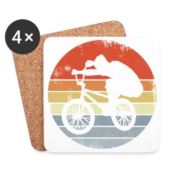 Vintage BMX rider - Coasters (set of 4) - white - Front