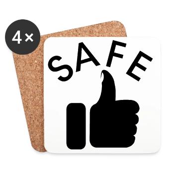 safe daumen Symbol läuft super Icon Illustration - Untersetzer (4er-Set) - Weiß - Vorne