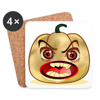 HALLOWEEN PUMPKIN FACE COSTUMES - Coasters (set of 4) - white - Front