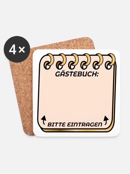 Geburtstag Gästeliste Gästebuch - Untersetzer (4er-Set) - Weiß