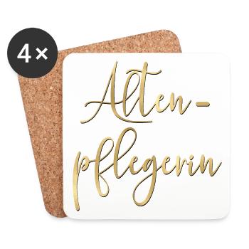 Pflegeberufe Altenpflegerin Pflegefachkraft - Untersetzer (4er-Set) - Weiß - Vorne