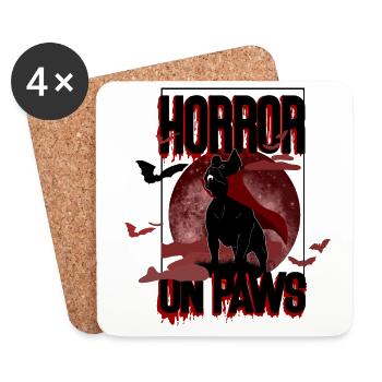 Horror on Paws | Gruseliger Hund vor Blutmond - Untersetzer (4er-Set) - Weiß - Vorne