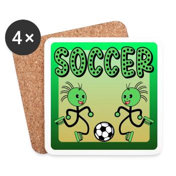 KIDS SOCCER SPORT DRAWING - Coasters (set of 4) - white - Front