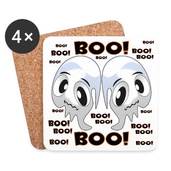 GHOSTS GHOSTS HALLOWEEN COSTUMES FOR COUPLES - Coasters (set of 4) - white - Front