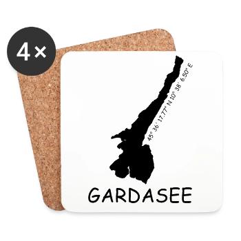 Gardasee Koordinaten - Untersetzer (4er-Set) - Weiß - Vorne