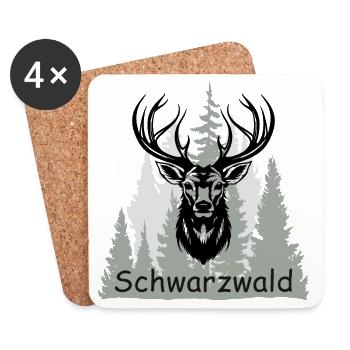 Schwarzwald - Untersetzer (4er-Set) - Weiß - Vorne