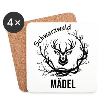 Schwarzwald Mädel - Untersetzer (4er-Set) - Weiß - Vorne