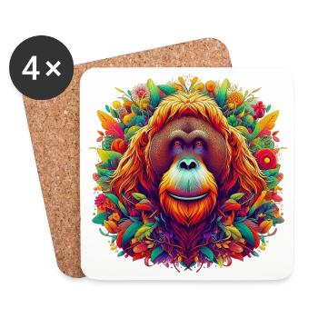 Orang-Utan Orang-Utan - Untersetzer (4er-Set) - Weiß - Vorne