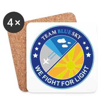 Sun Lover Badge Team Blue Sky Light Warrior Emblem - Coasters (set of 4) - white - Front