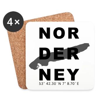 Norderney - Untersetzer (4er-Set) - Weiß - Vorne
